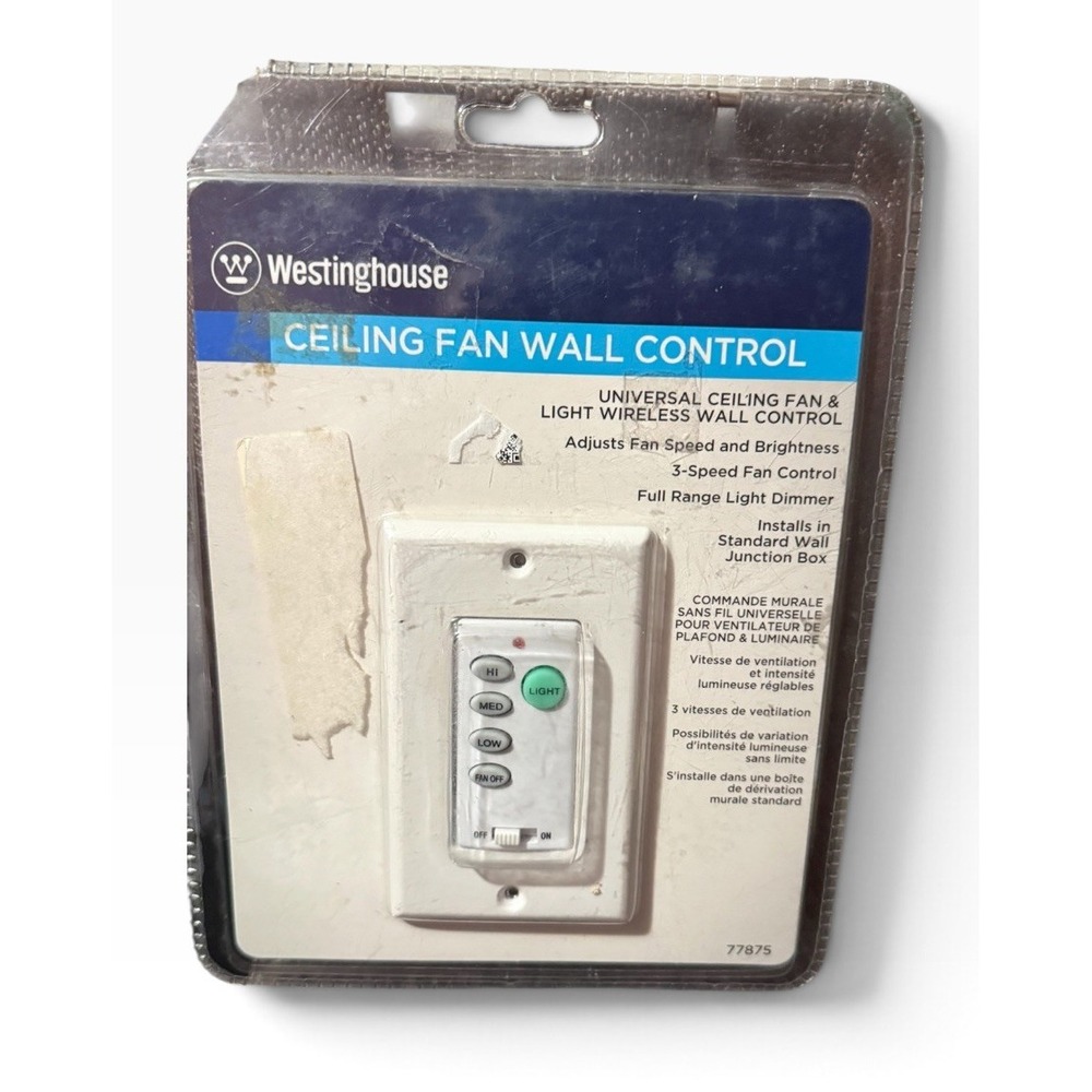 Westinghouse Ceiling Fan 77875 Wireless 3 Speeds and Light Wall Control